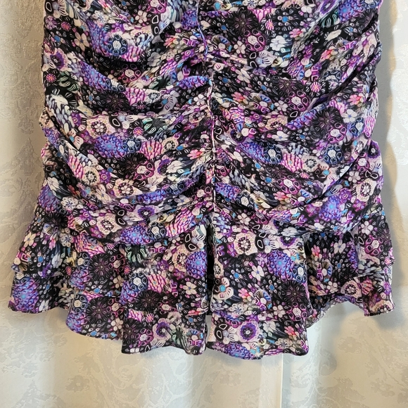 Isabel Marant Milendi Ruched Ruffled Silk-Blend, Women Mini Skirt, Size 6,Violet - Picture 7 of 16